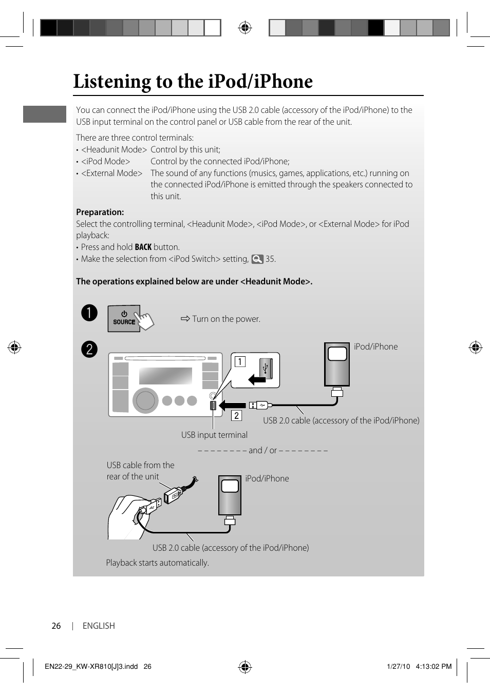 Listening to the ipod/iphone | JVC GET0661-001A User Manual | Page 26 / 151