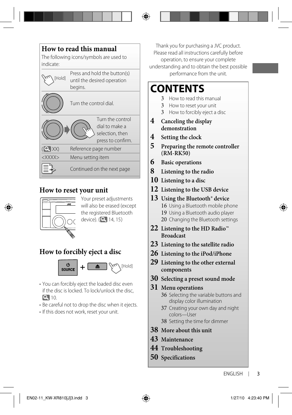 JVC GET0661-001A User Manual | Page 3 / 151