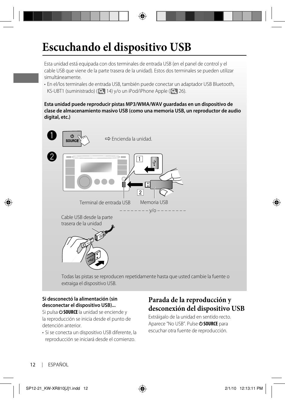 Escuchando el dispositivo usb | JVC GET0661-001A User Manual | Page 62 / 151