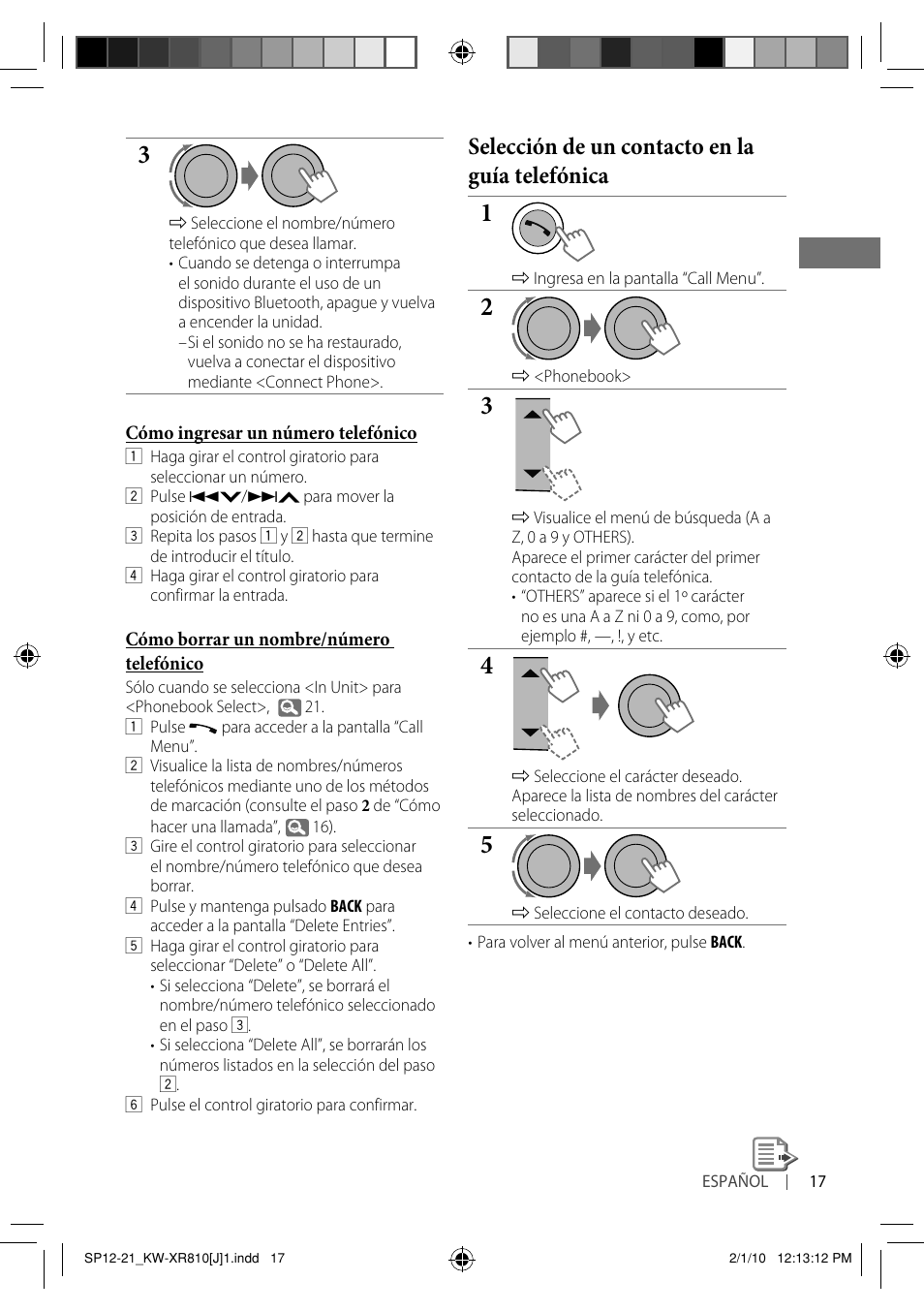 Selección de un contacto en la guía telefónica | JVC GET0661-001A User Manual | Page 67 / 151