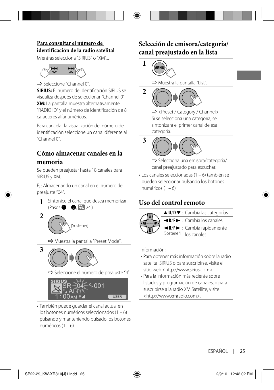 Uso del control remoto | JVC GET0661-001A User Manual | Page 75 / 151