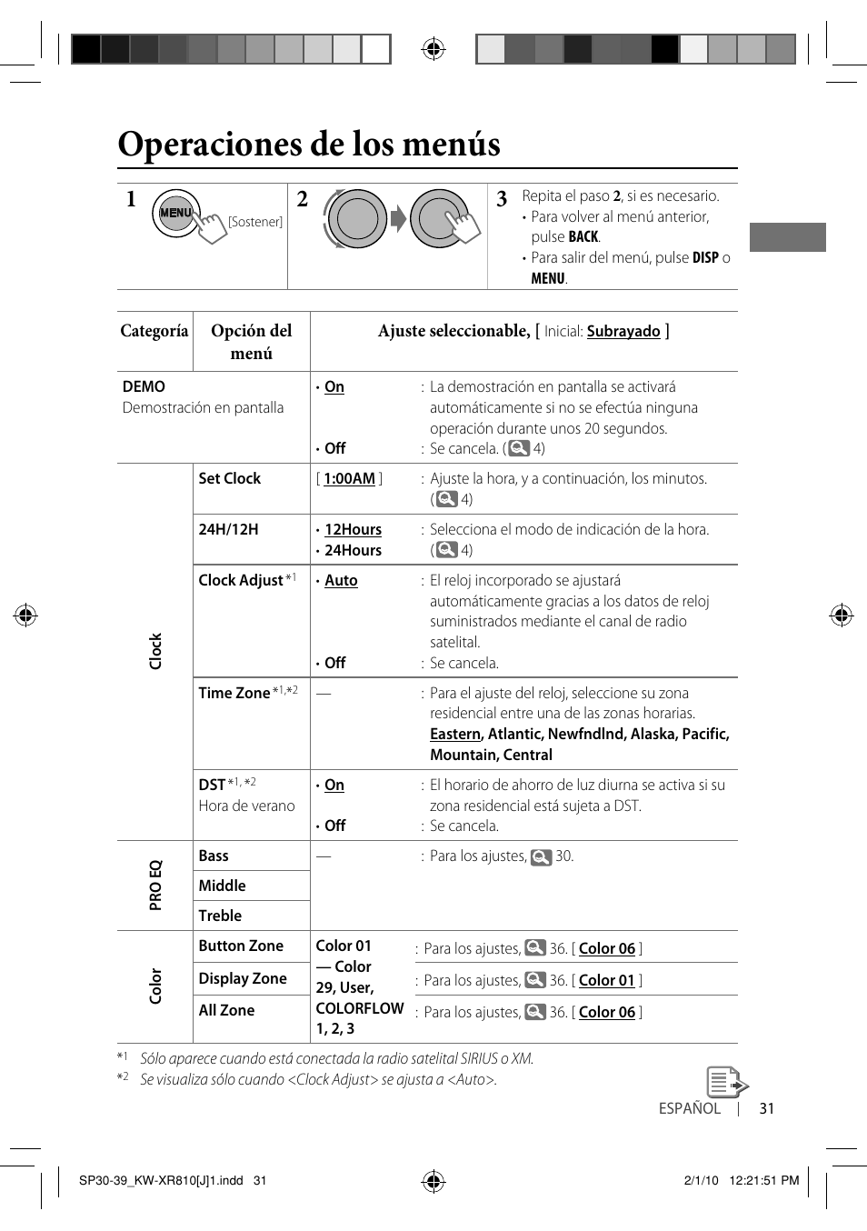 Operaciones de los menús | JVC GET0661-001A User Manual | Page 81 / 151