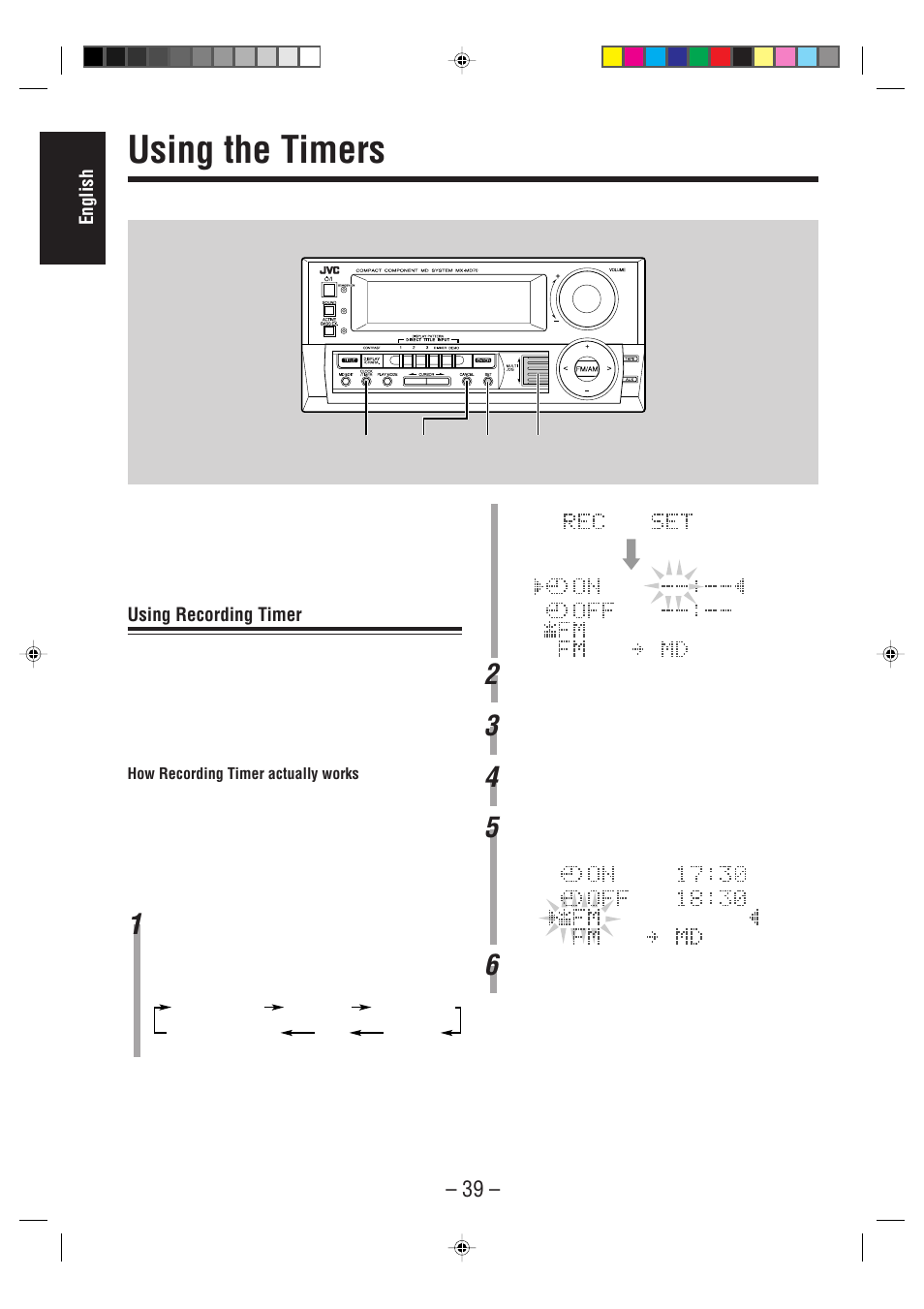 Using the timers | JVC CA-MD70 User Manual | Page 45 / 54