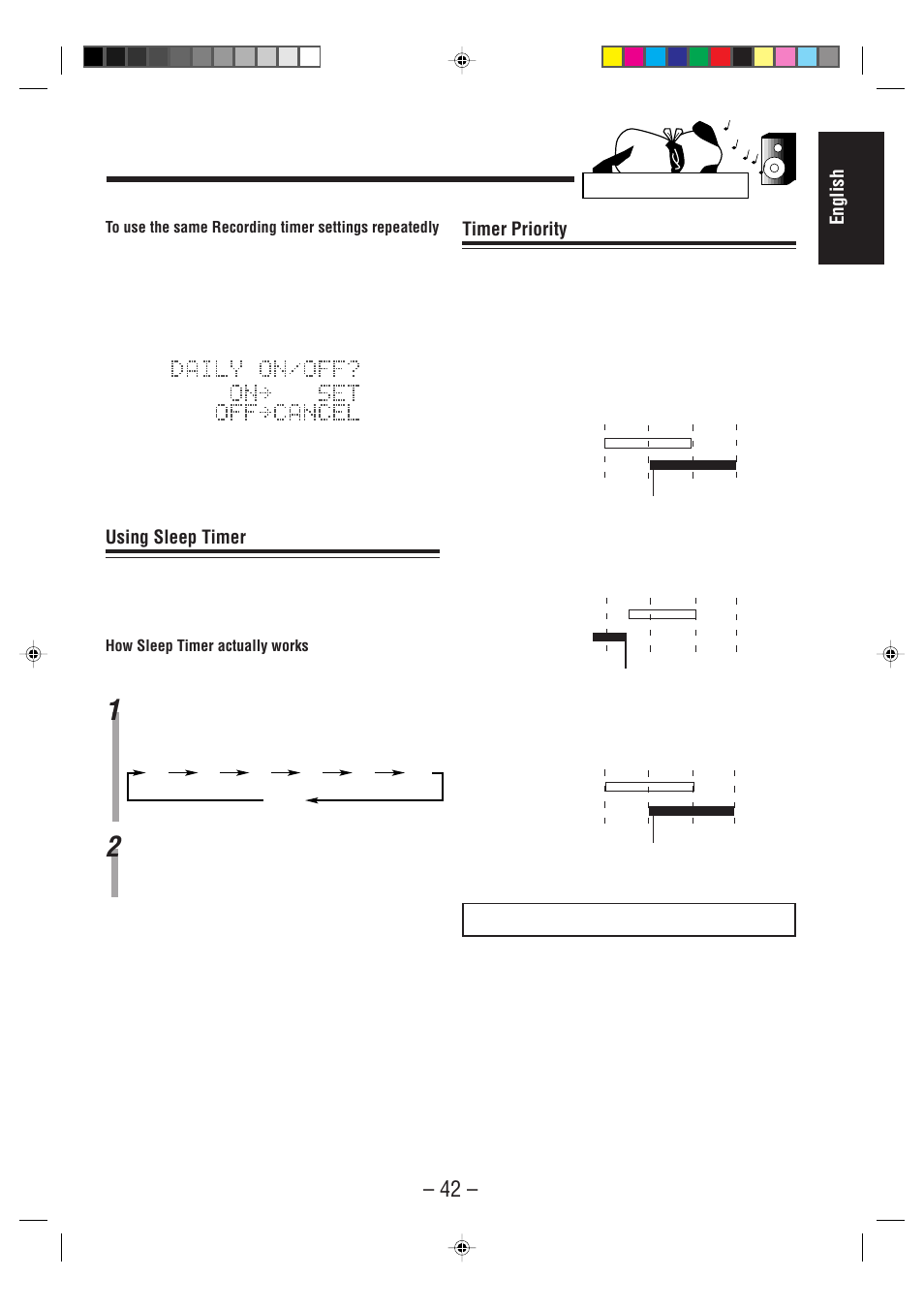 English timer priority, Using sleep timer | JVC CA-MD70 User Manual | Page 48 / 54