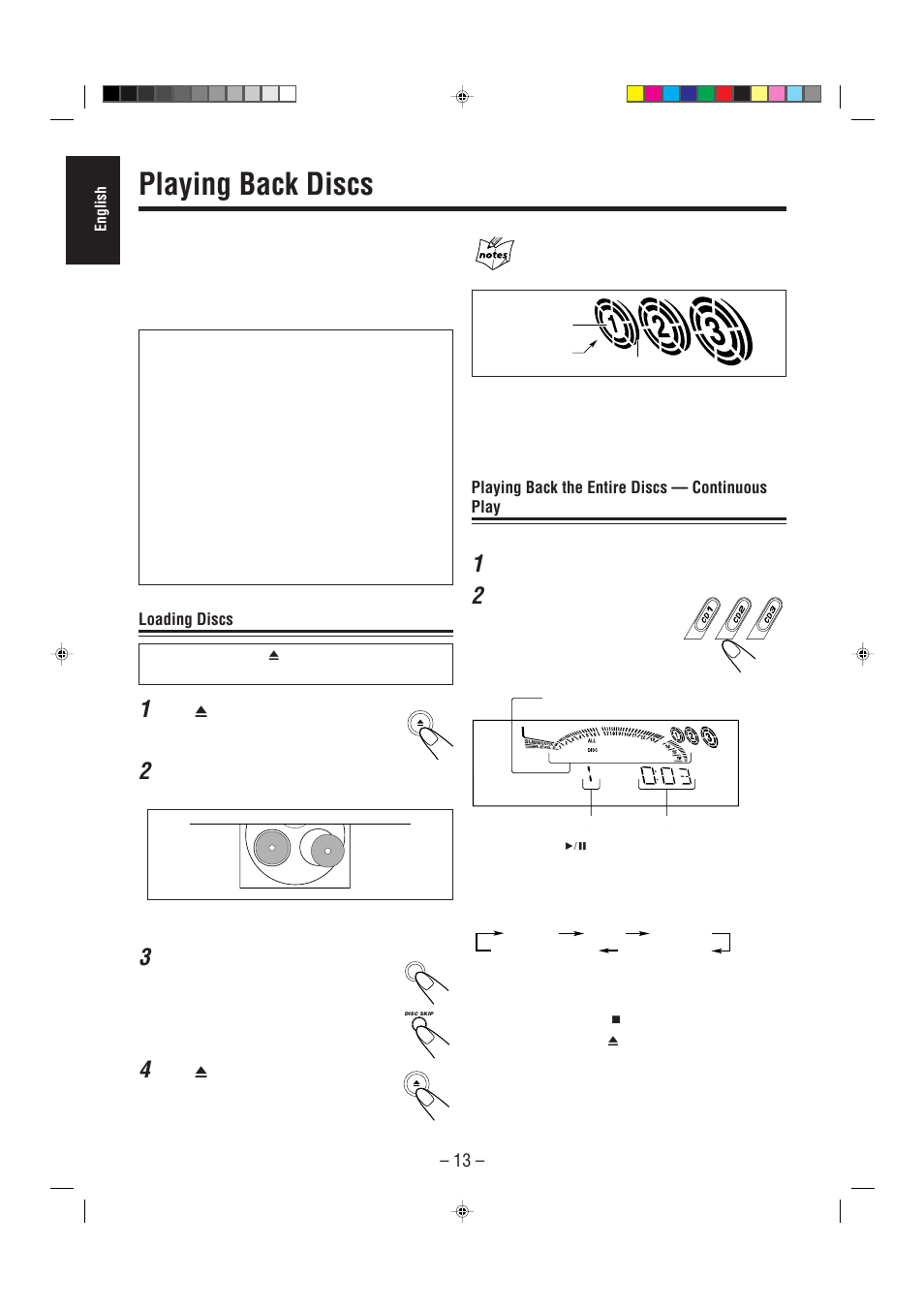 Playing back discs | JVC CA-MXG68V User Manual | Page 18 / 40