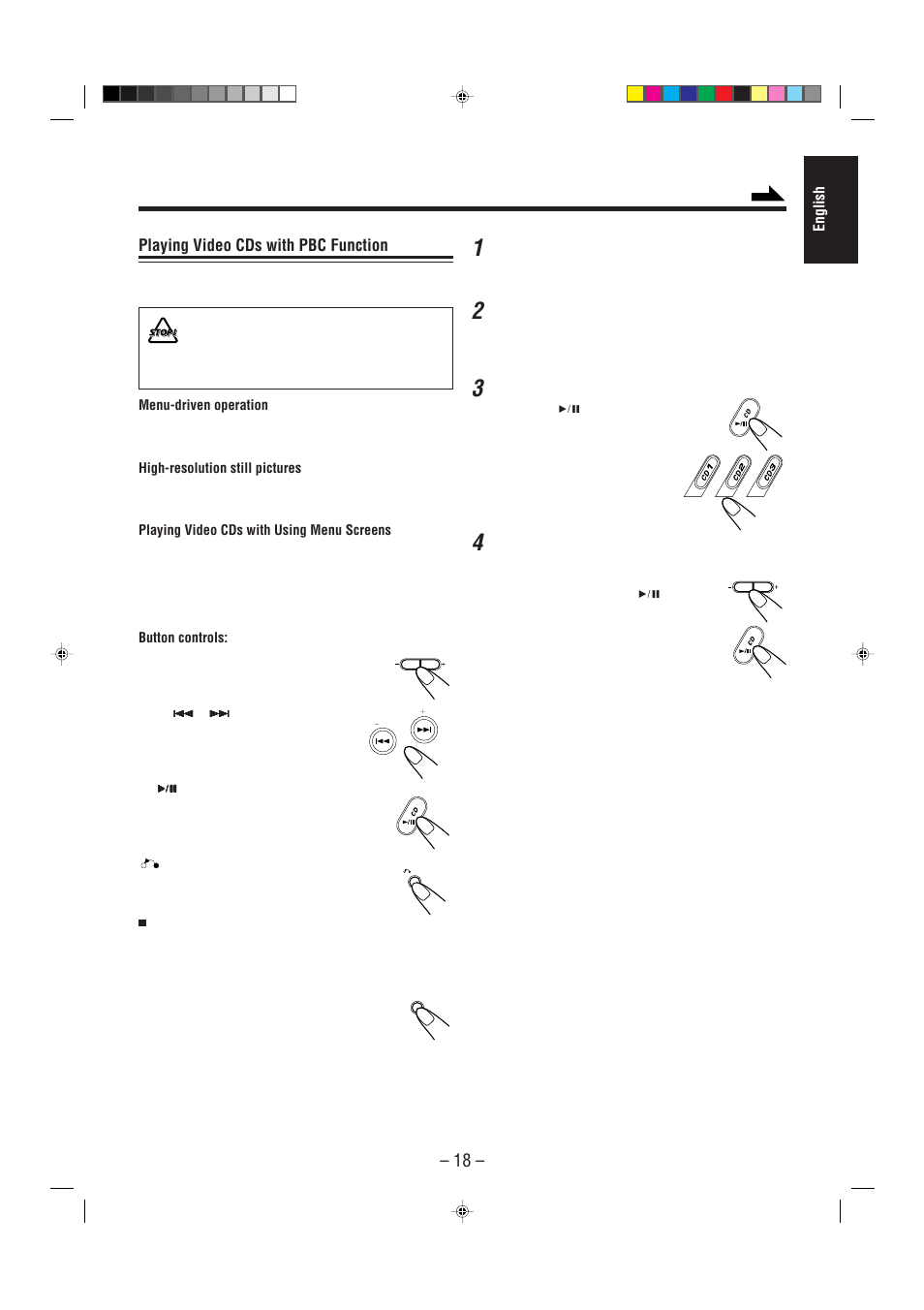 Playing video cds with pbc function | JVC CA-MXG68V User Manual | Page 23 / 40