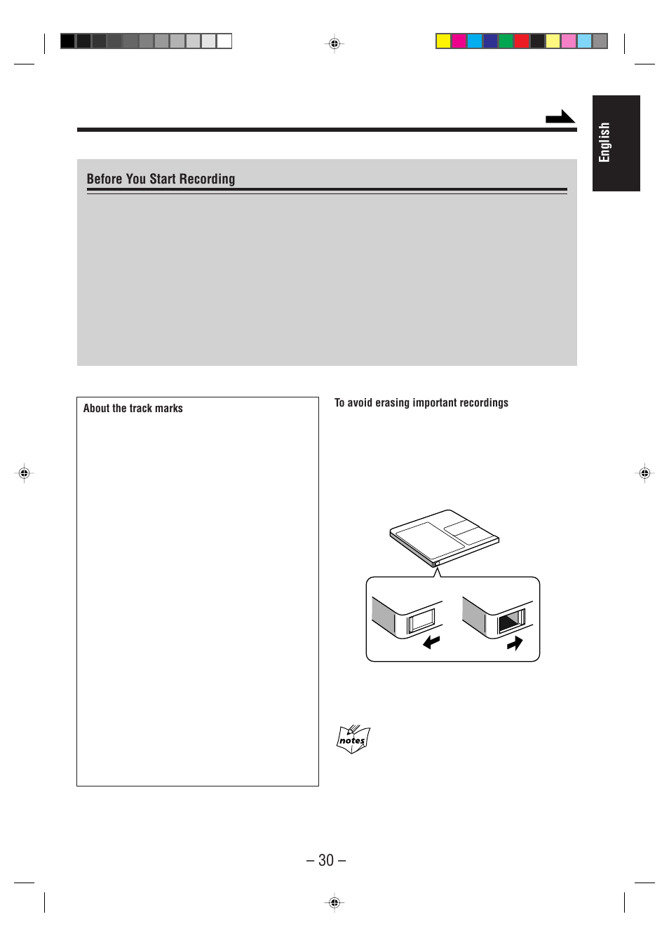 English, Before you start recording | JVC CA-WMD90R User Manual | Page 35 / 64