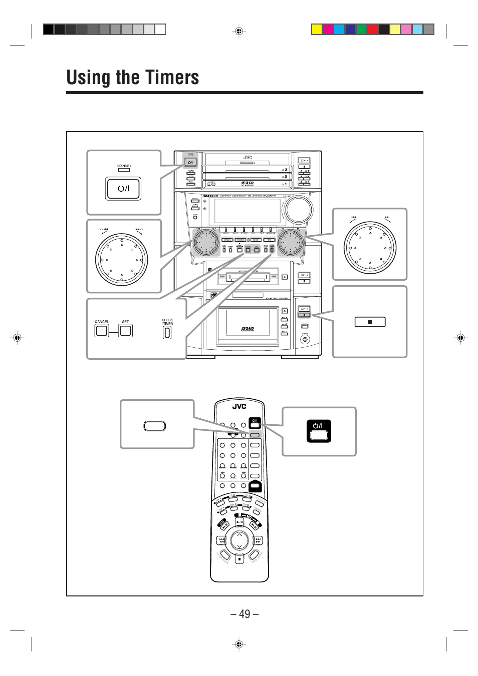 Using the timers | JVC CA-WMD90R User Manual | Page 54 / 64