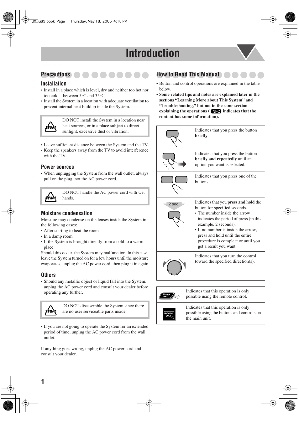 Introduction, Precautions, How to read this manual | JVC Micro Component System UX-GB9DAB User Manual | Page 4 / 28