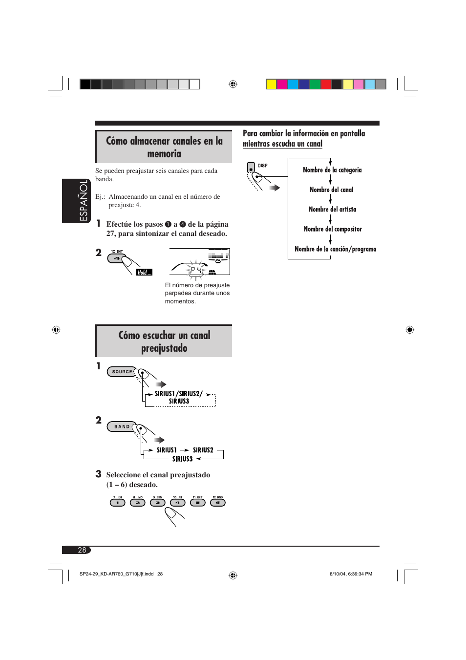 Cómo escuchar un canal preajustado | JVC KD-AR760 User Manual | Page 62 / 105