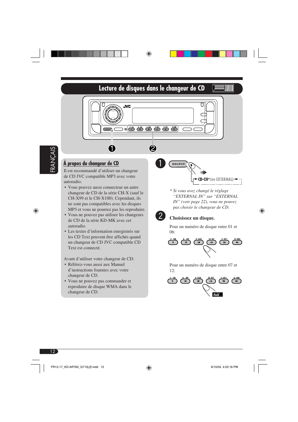 Lecture de disques dans le changeur de cd | JVC KD-AR760 User Manual | Page 80 / 105