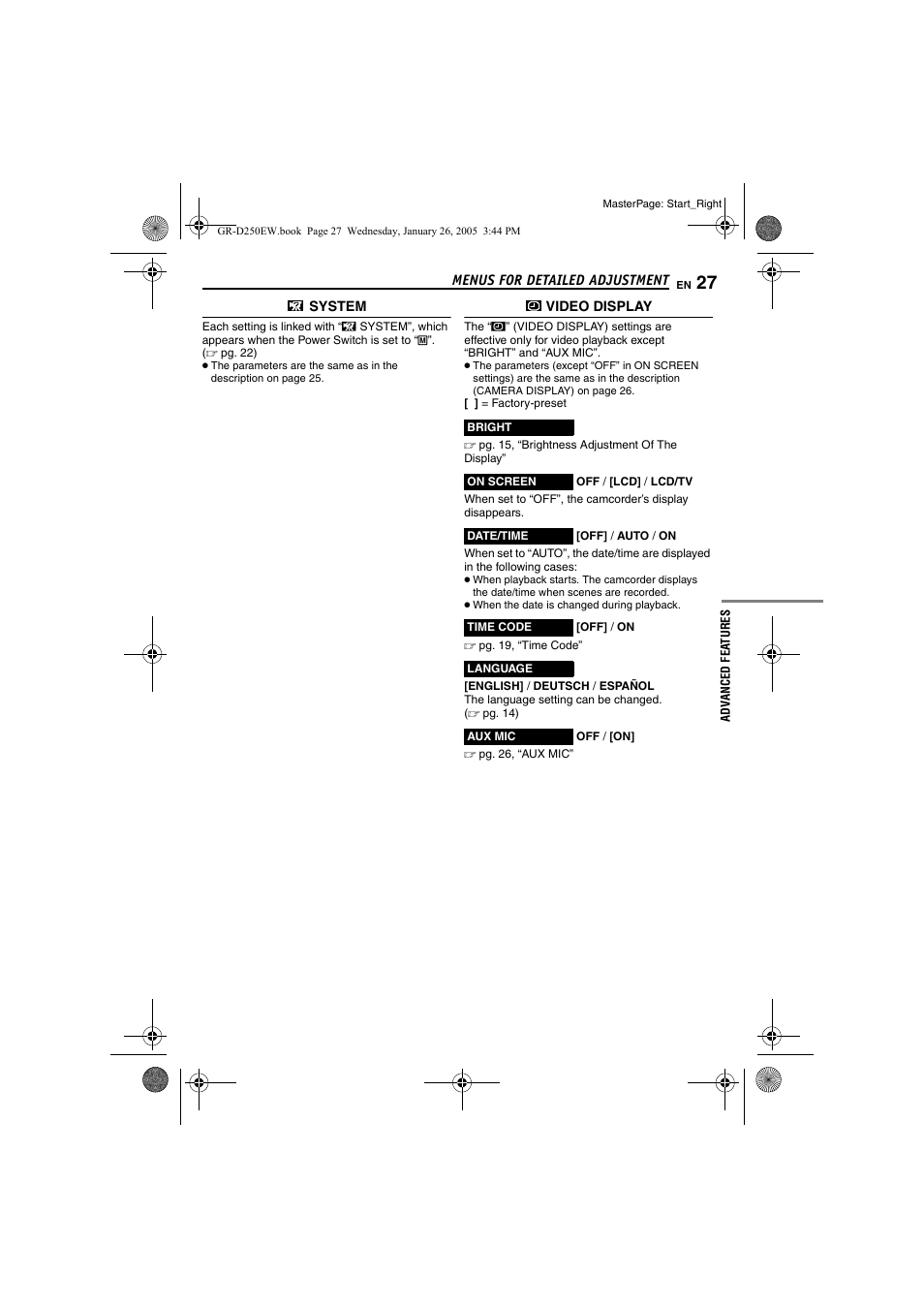 Pg. 27) | JVC GR-D250 User Manual | Page 27 / 48