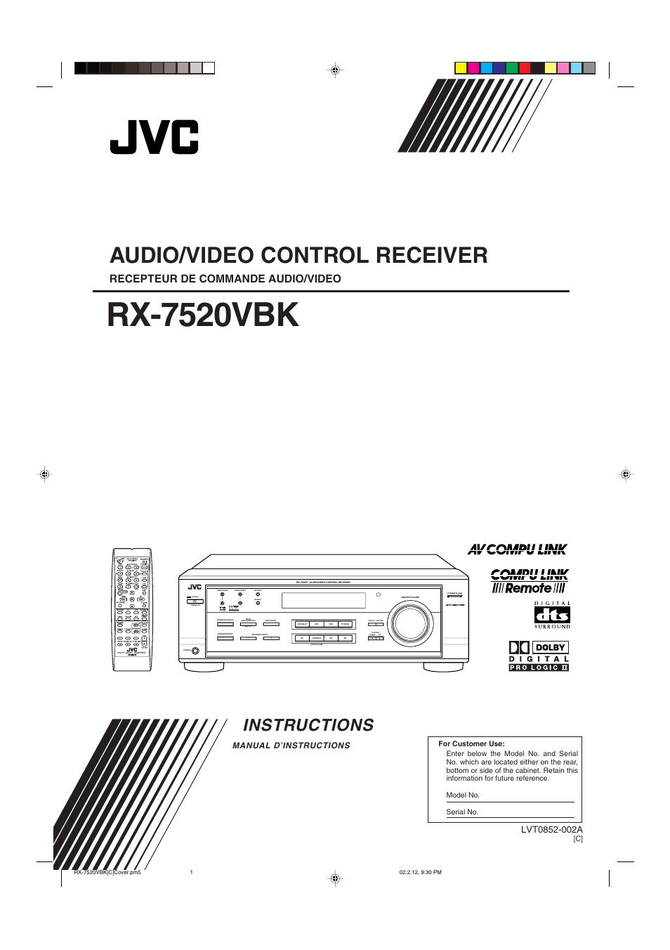 JVC RX-7520VBK User Manual | 46 pages
