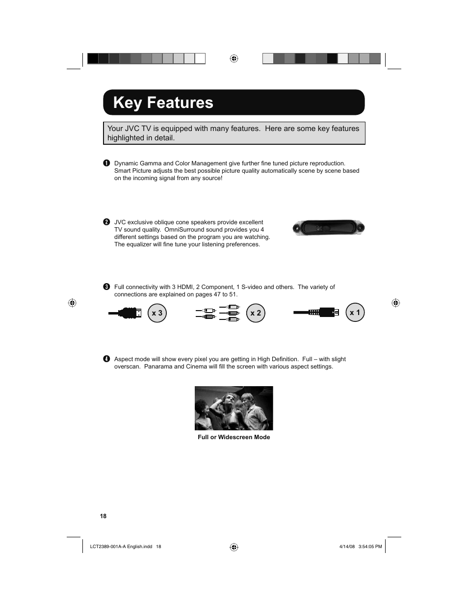 Key features | JVC 0208KTH-II-IM User Manual | Page 18 / 52