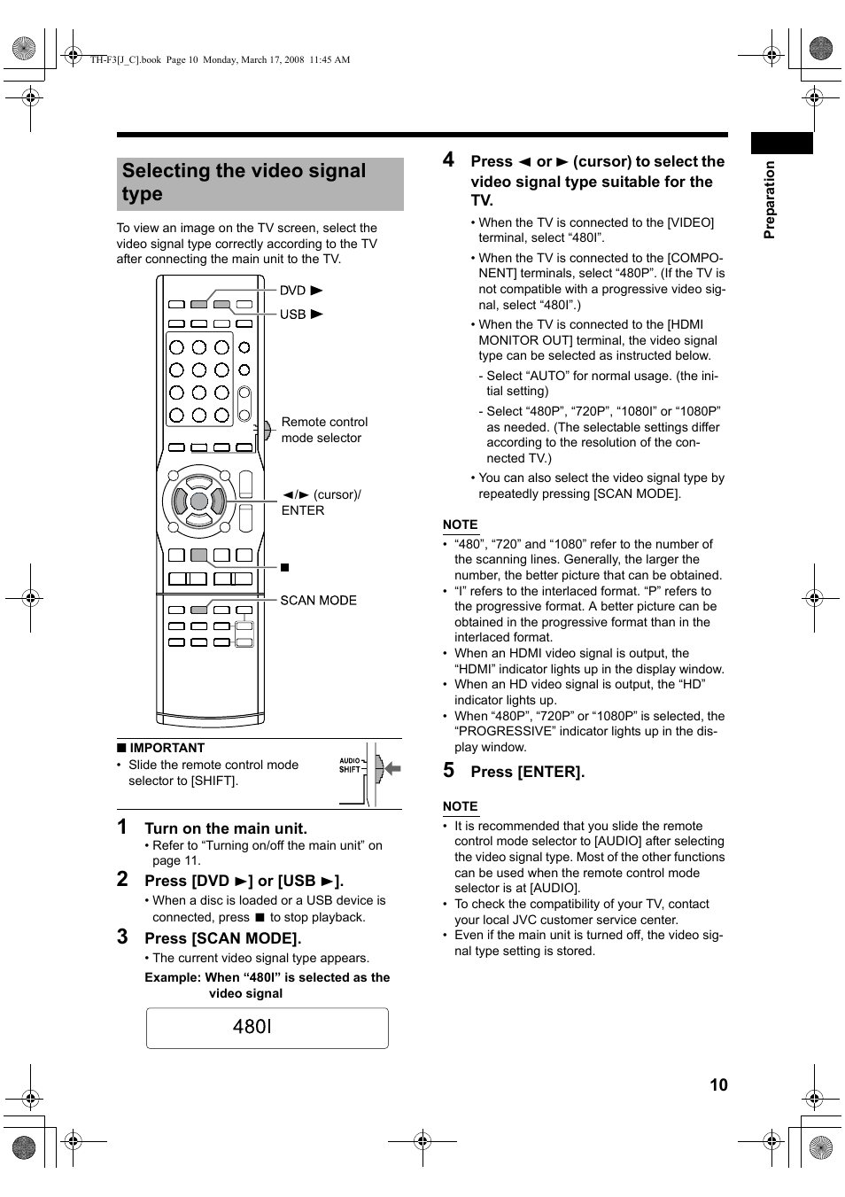 Selecting the video signal type | JVC LVT1833-001B User Manual | Page 15 / 68