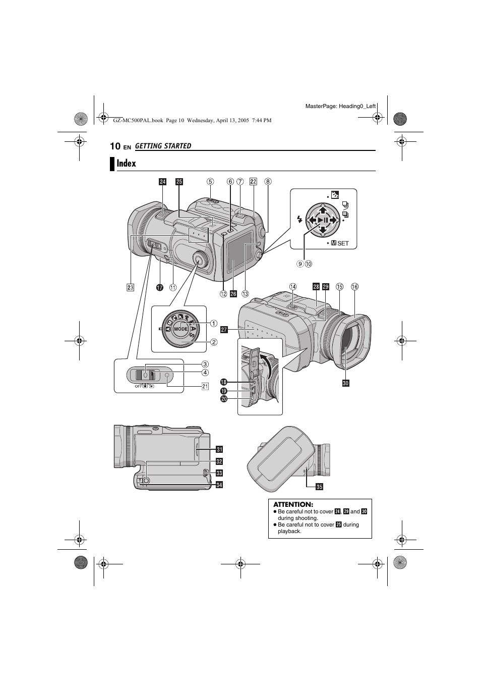 Index | JVC GZ-MC500E/EK User Manual | Page 10 / 64
