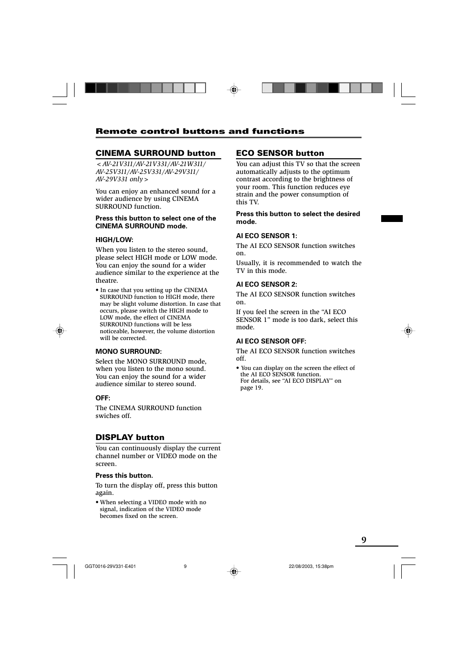 JVC AV-16N311 User Manual | Page 9 / 26