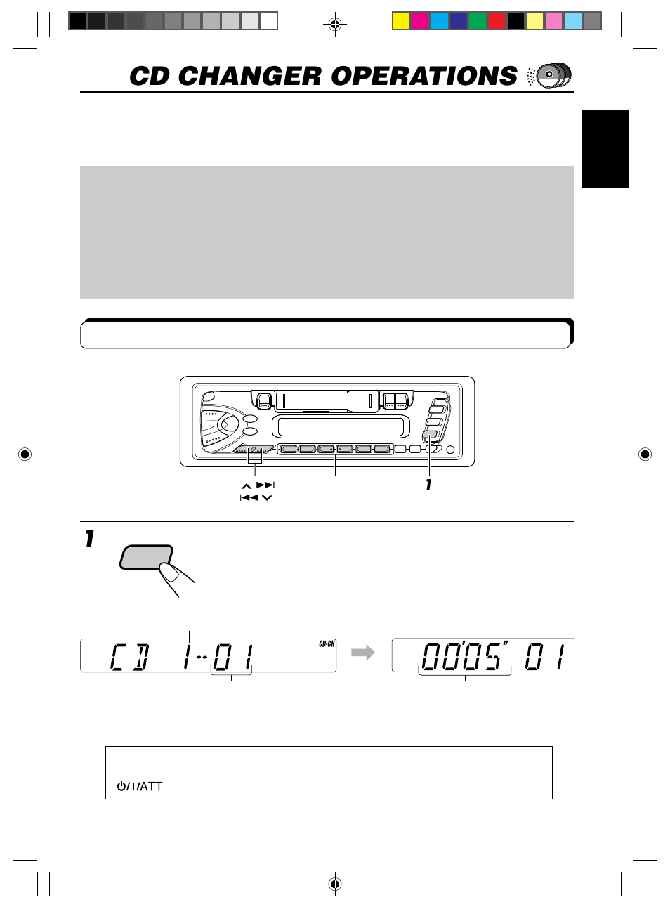 Cd changer operations, Playing cds, Select the cd automatic changer | JVC KS-FX12 User Manual | Page 15 / 21