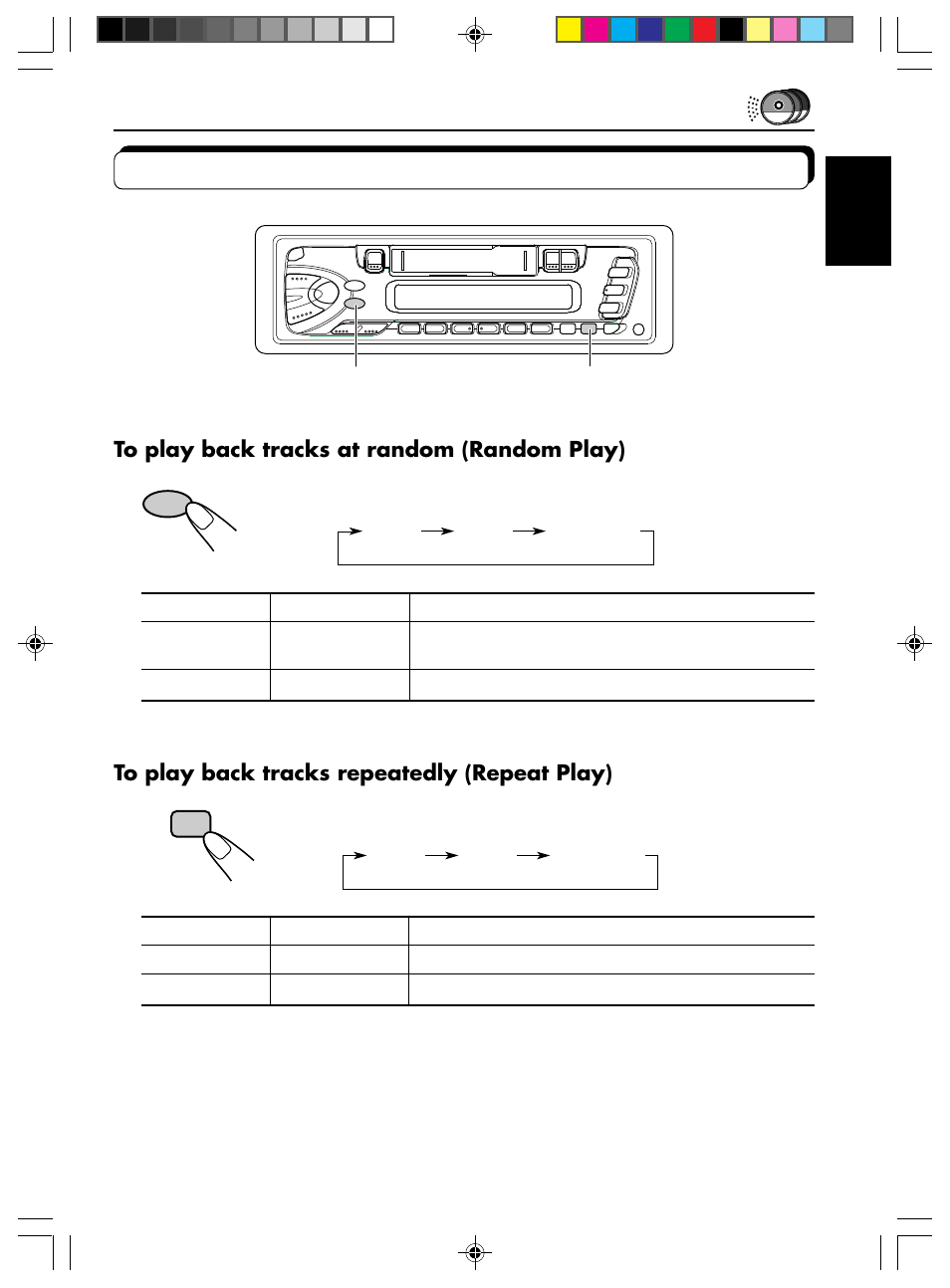 Selecting cd playback modes | JVC KS-FX12 User Manual | Page 17 / 21