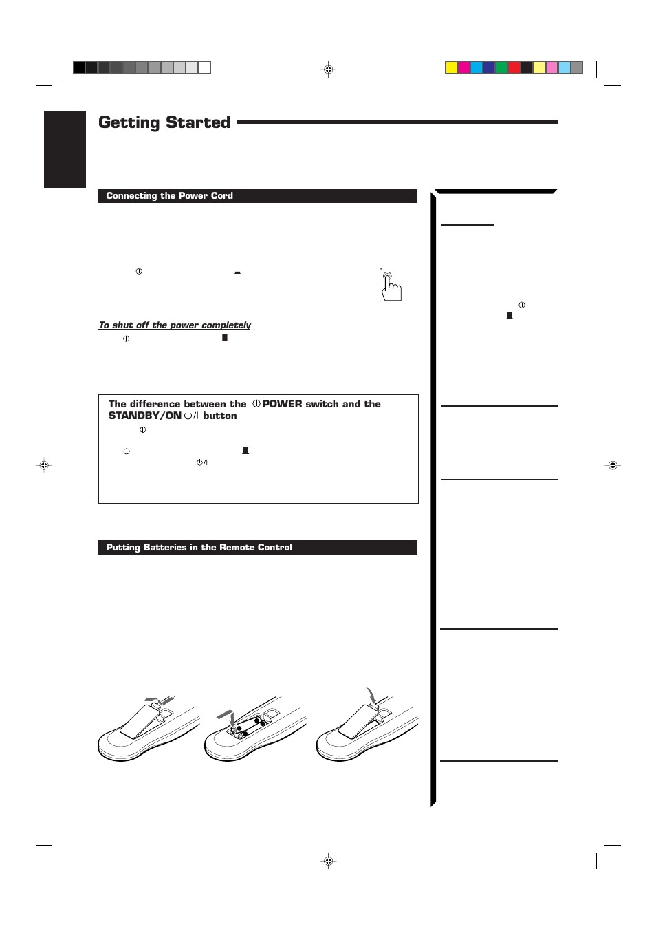 Getting started | JVC RM-SR774XU User Manual | Page 22 / 76