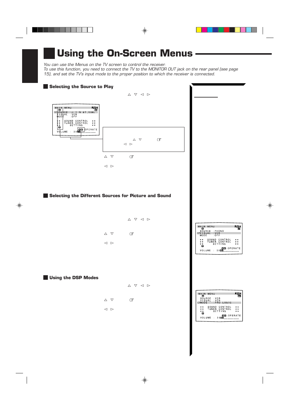 Using the on-screen menus | JVC RM-SR774XU User Manual | Page 50 / 76