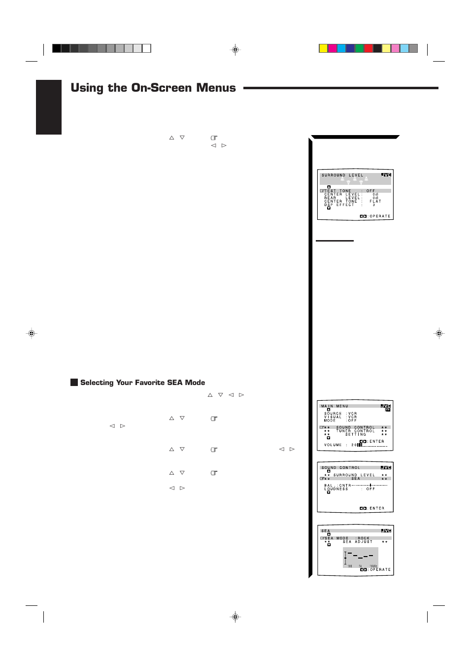 Using the on-screen menus | JVC RM-SR774XU User Manual | Page 52 / 76