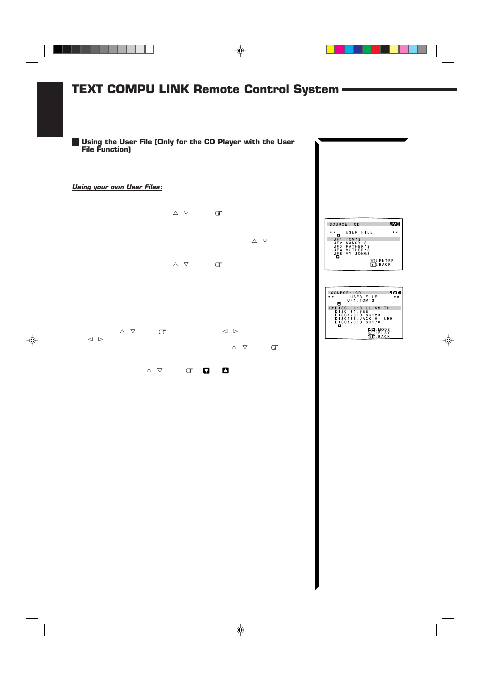 Text compu link remote control system | JVC RM-SR774XU User Manual | Page 62 / 76