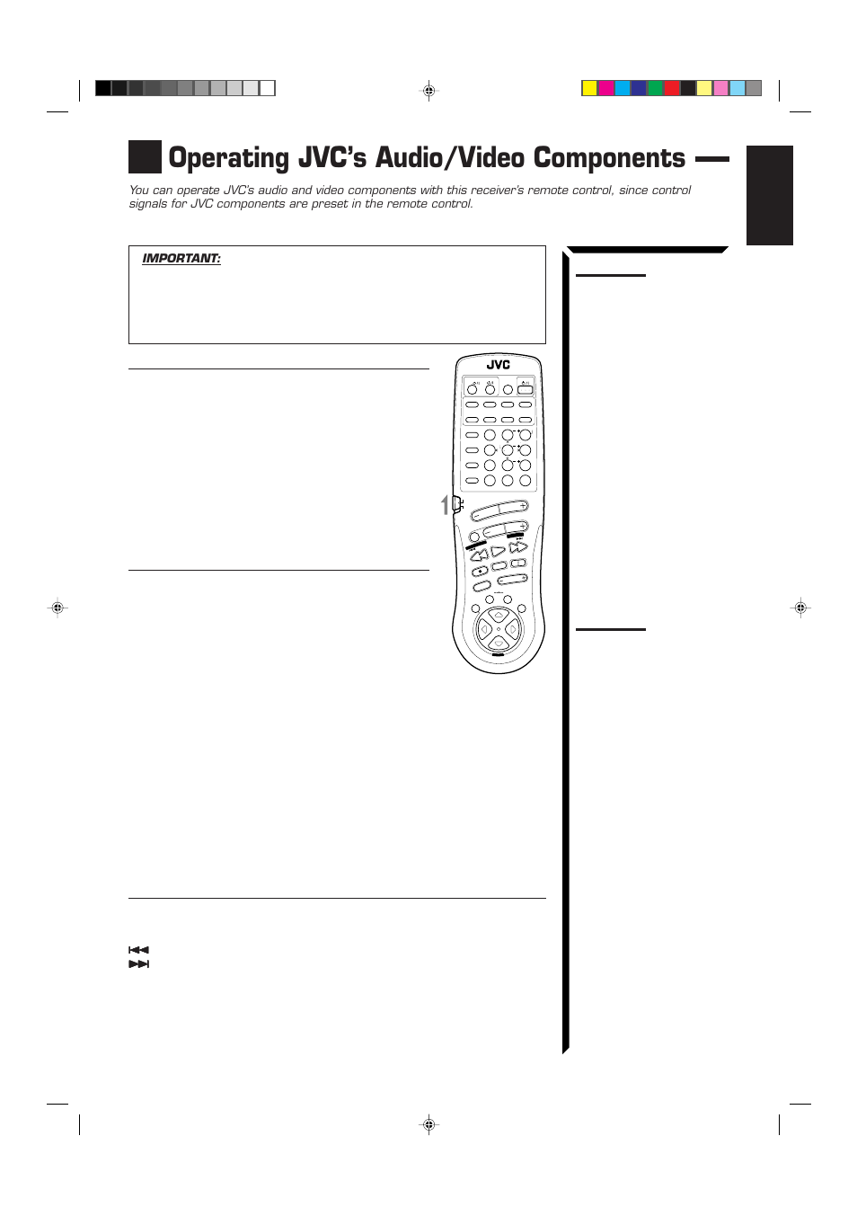 Operating jvc’s audio/video components, English | JVC RM-SR774XU User Manual | Page 65 / 76