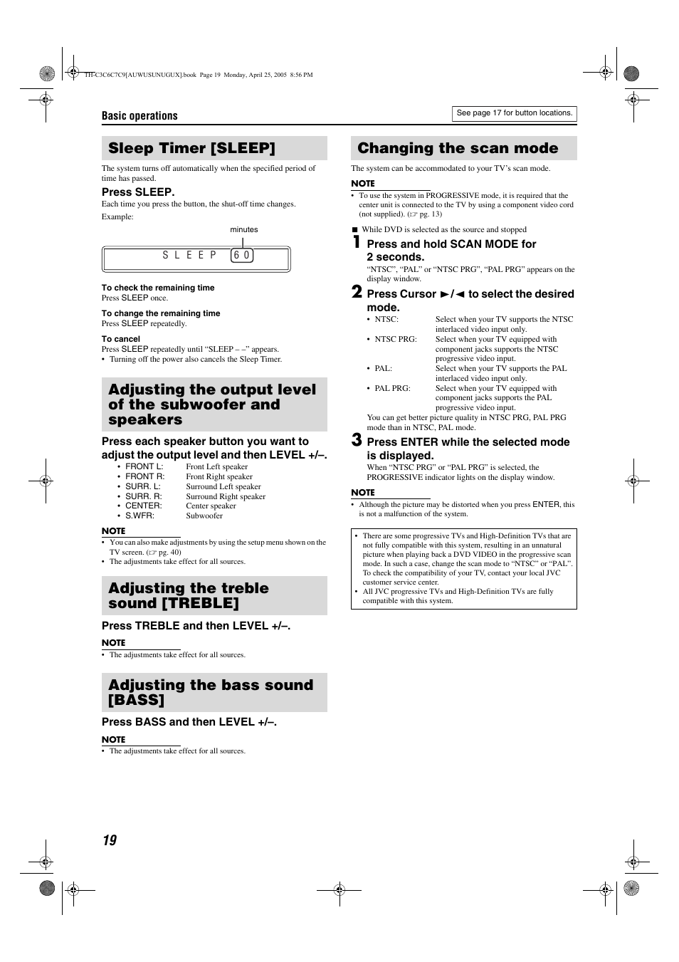 Changing the scan mode | JVC GVT0150-008UX User Manual | Page 22 / 97