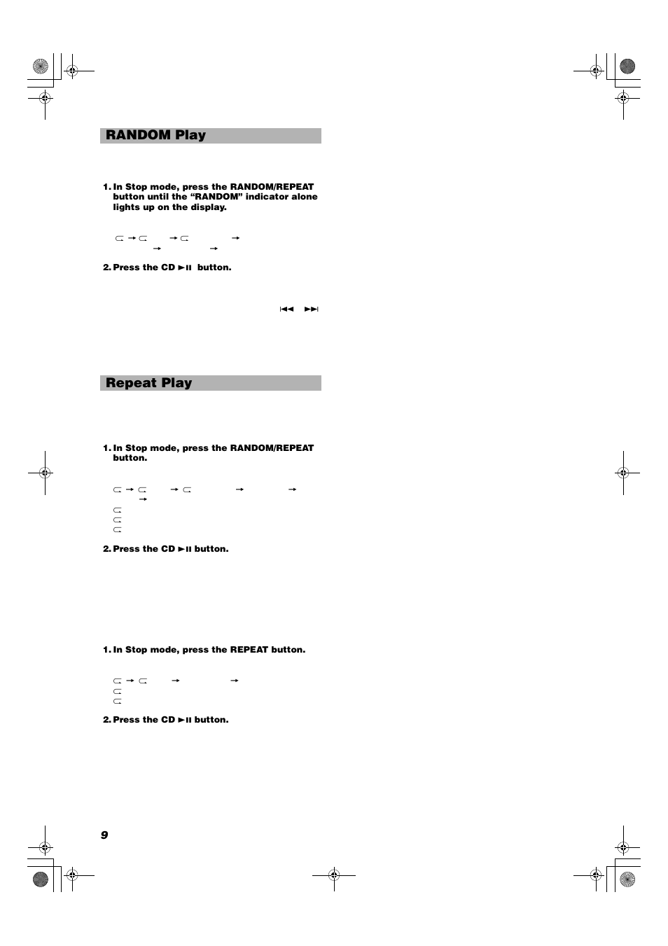 Random play repeat play | JVC RD-T7RGN User Manual | Page 12 / 16