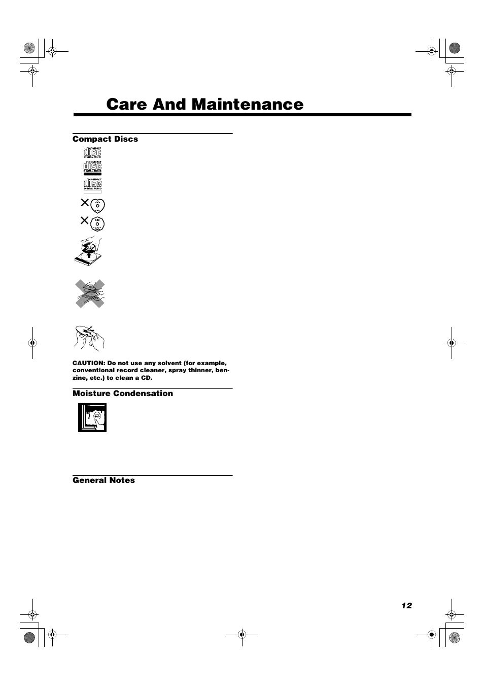 Care and maintenance | JVC RD-T7RGN User Manual | Page 15 / 16