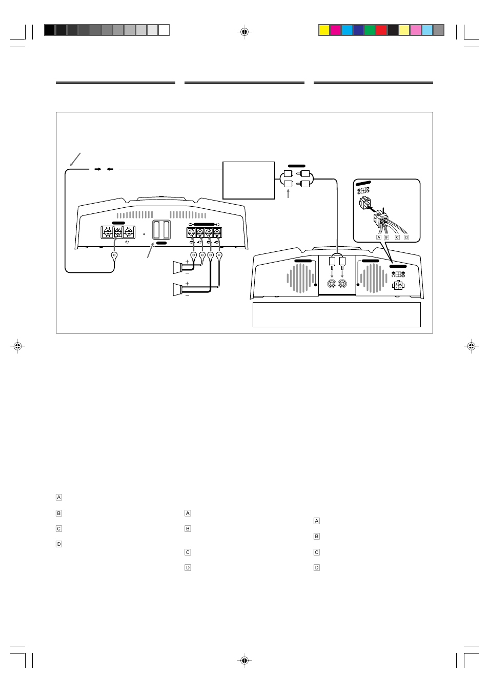Speaker connections, 7lautsprecheranschlüsse, Connexion des enceintes | JVC KS-AX6300 User Manual | Page 8 / 20