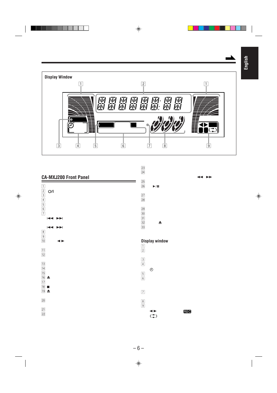 Ca-mxj200 front panel | JVC CA-MXJ200 User Manual | Page 11 / 42