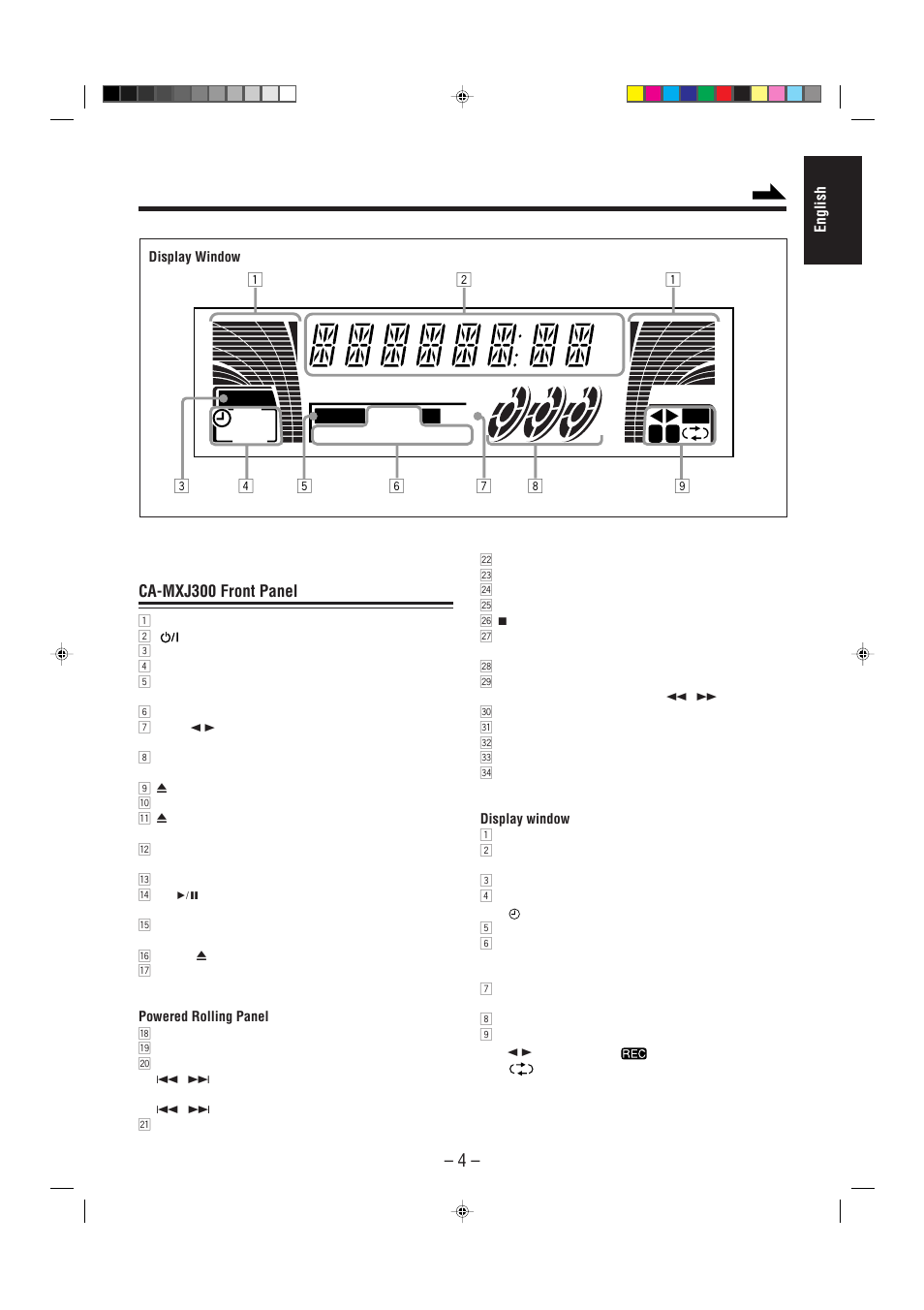 Ca-mxj300 front panel | JVC CA-MXJ200 User Manual | Page 9 / 42