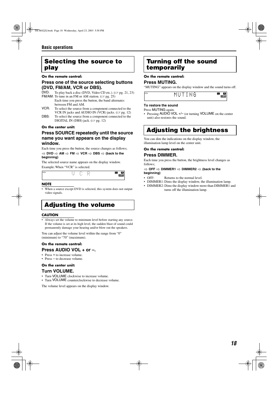 A pg. 18, A pg. 18) | JVC TH-M42 User Manual | Page 21 / 130