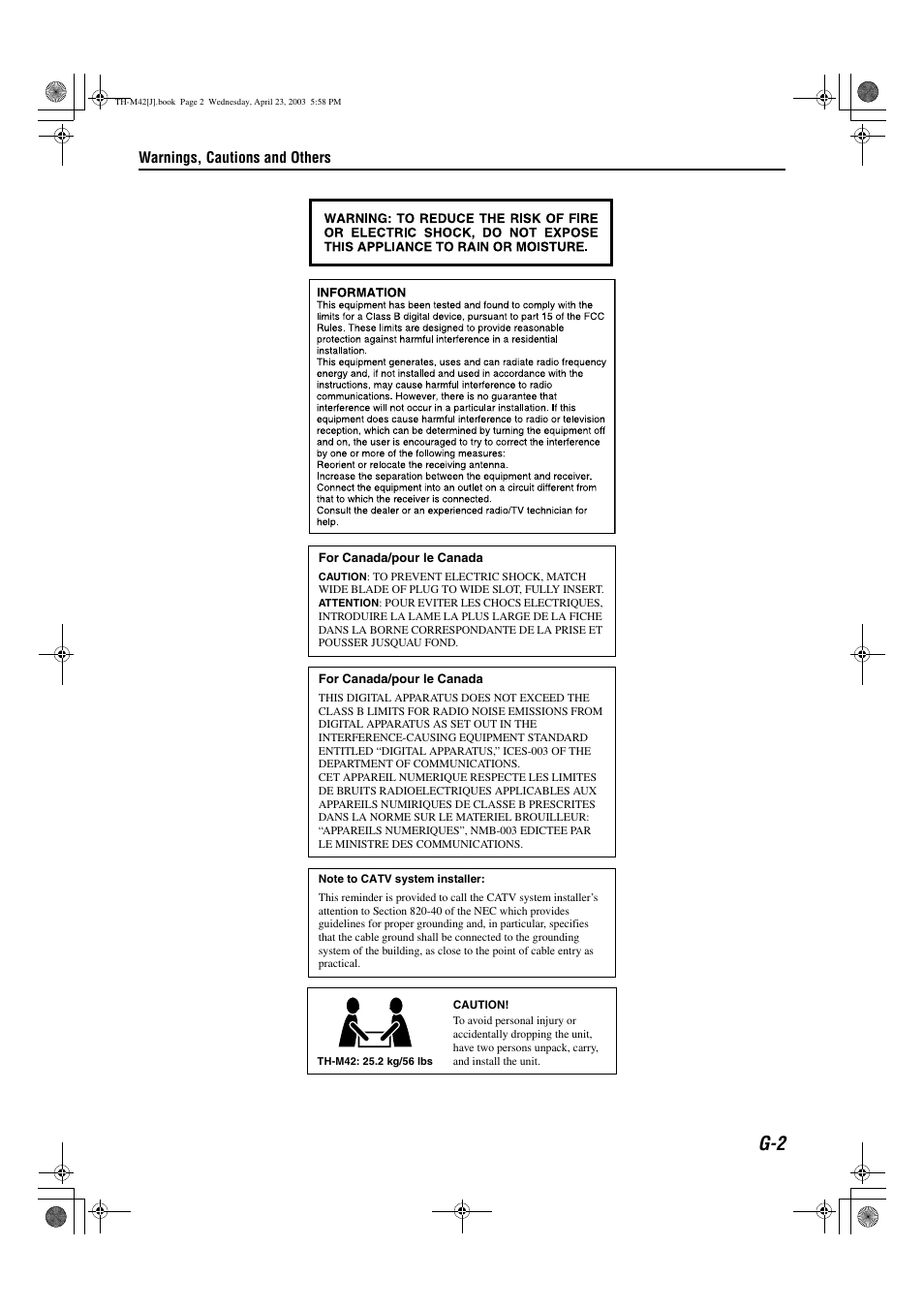 JVC TH-M42 User Manual | Page 3 / 130