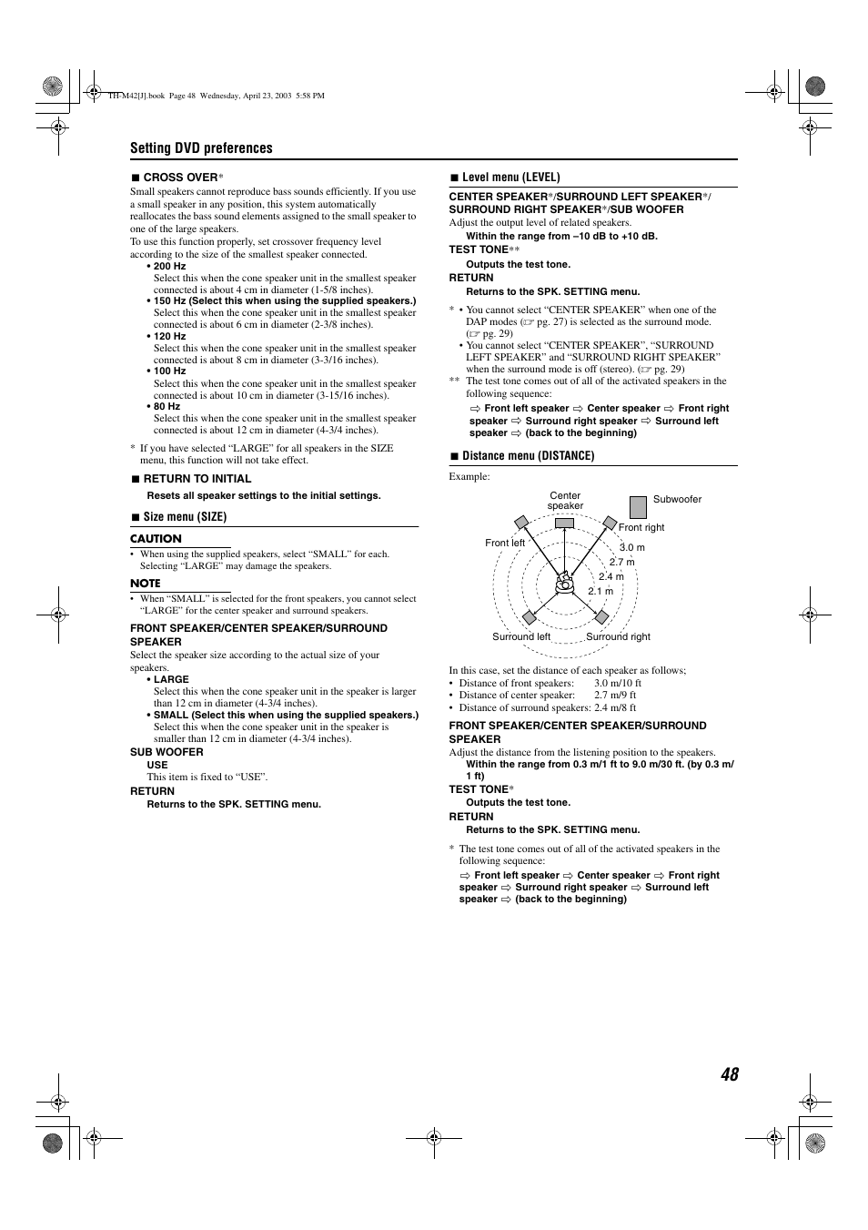 A pg. 48), Setting dvd preferences | JVC TH-M42 User Manual | Page 51 / 130