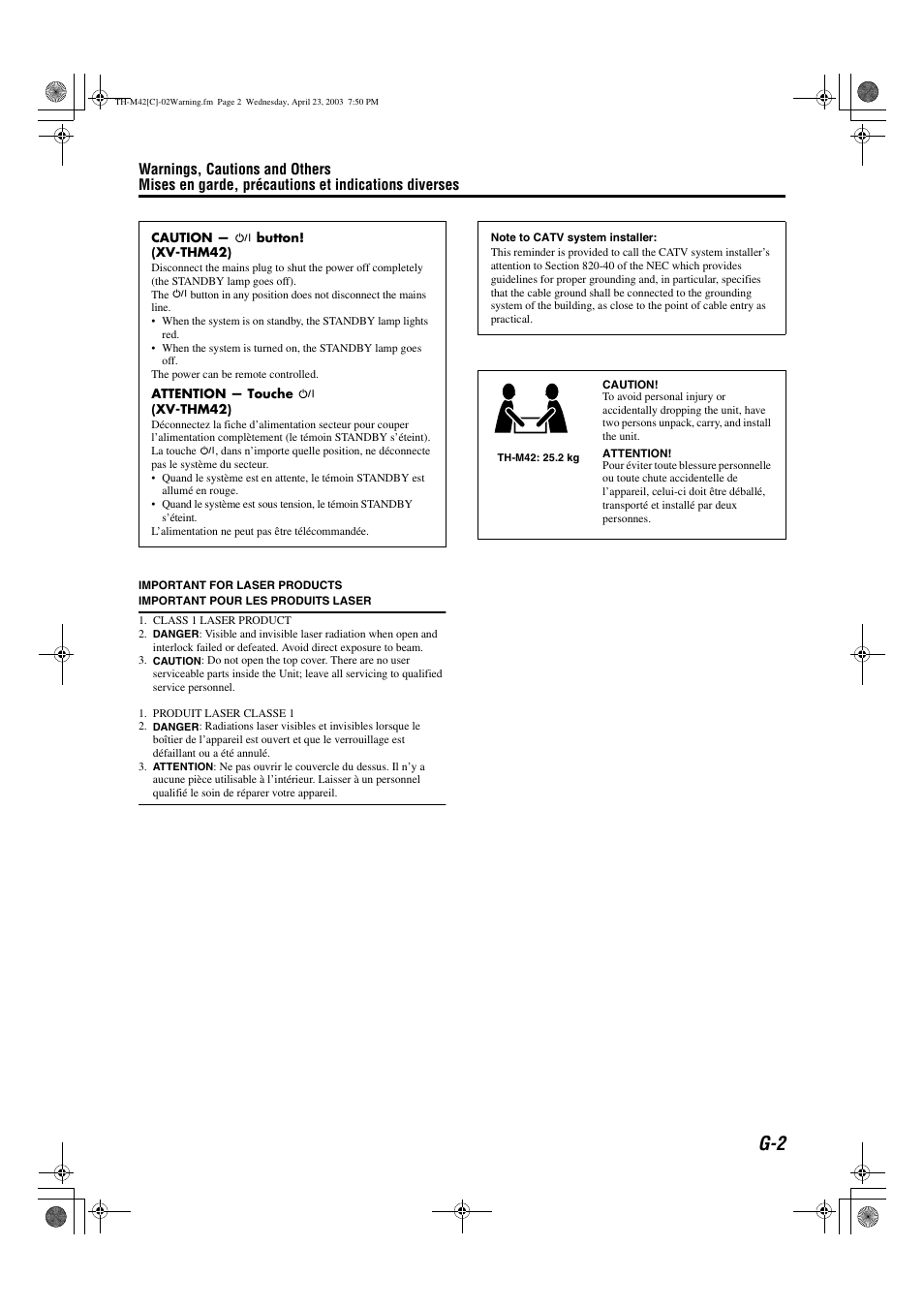 JVC TH-M42 User Manual | Page 69 / 130