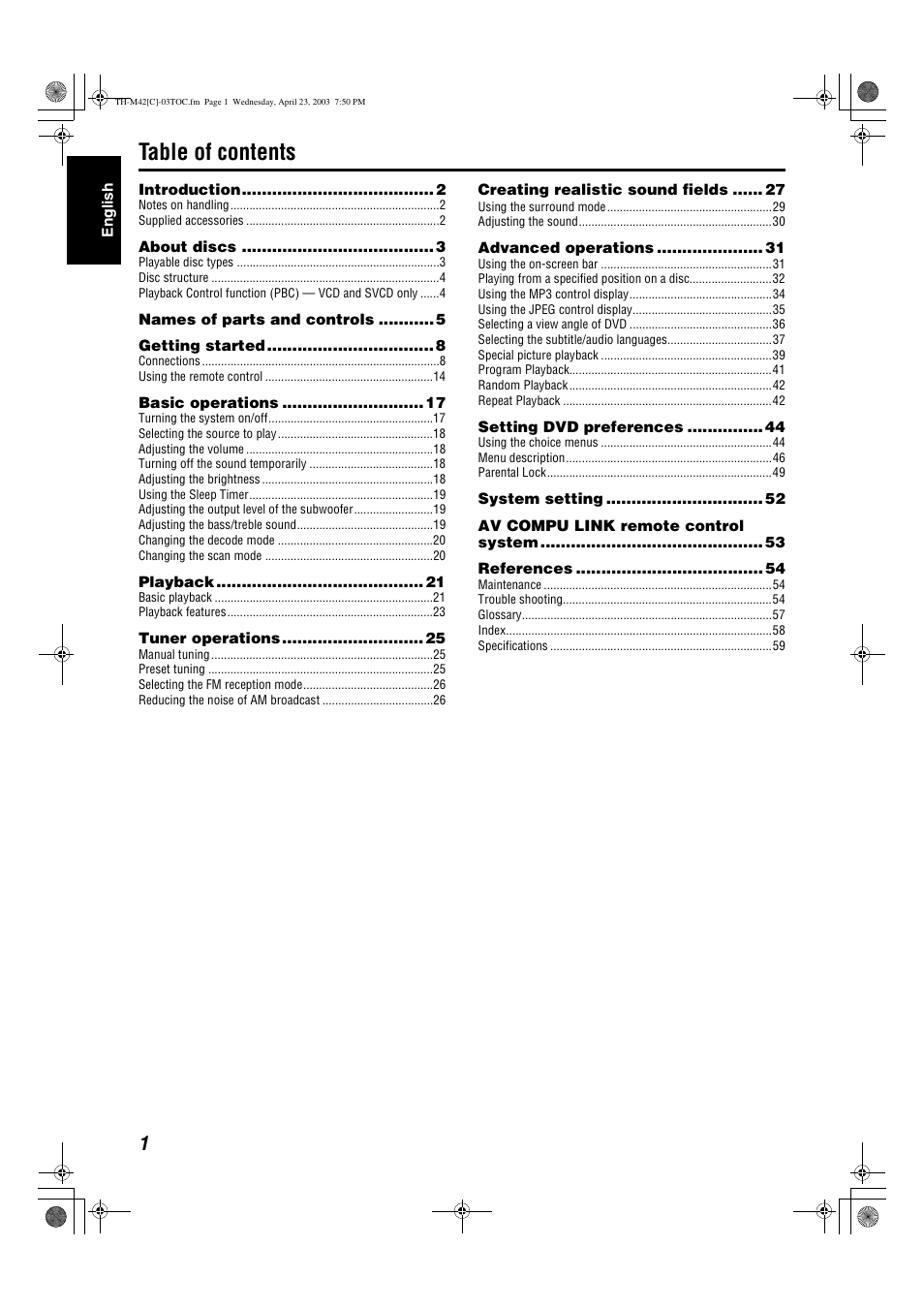 JVC TH-M42 User Manual | Page 70 / 130