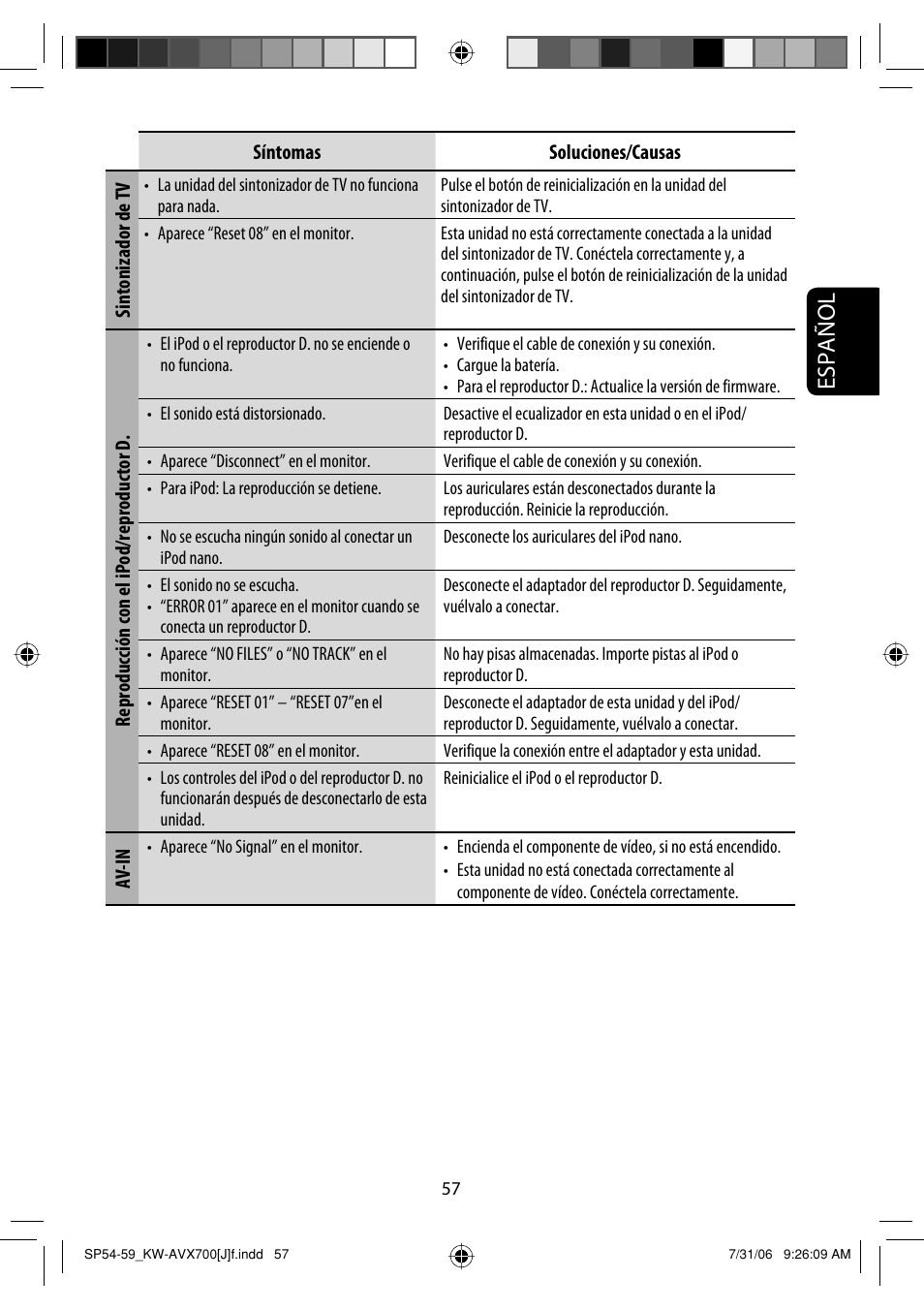 Español | JVC KW-AVX706 User Manual | Page 115 / 177