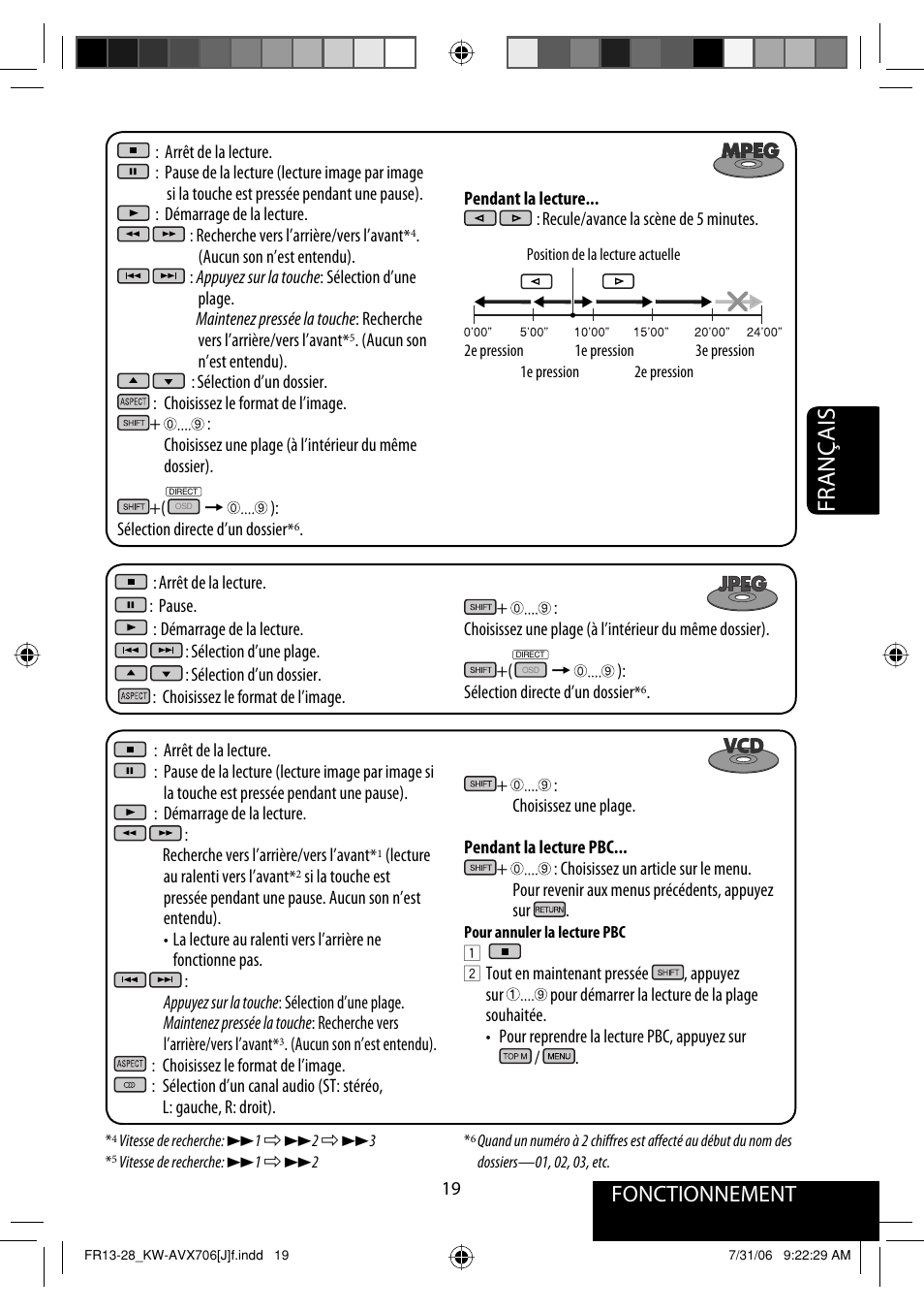 Français, Fonctionnement | JVC KW-AVX706 User Manual | Page 135 / 177