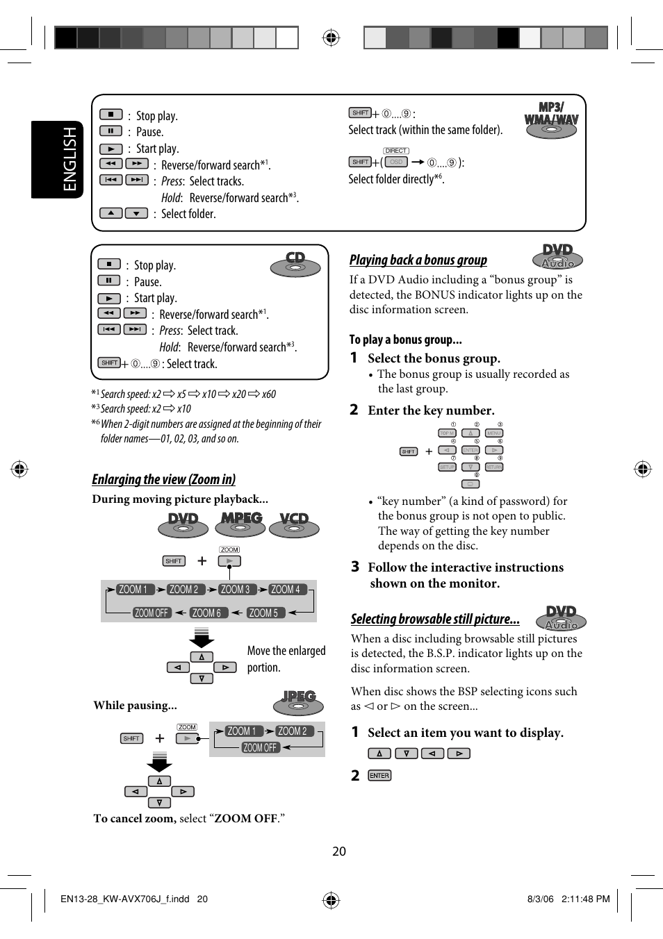 English | JVC KW-AVX706 User Manual | Page 20 / 177