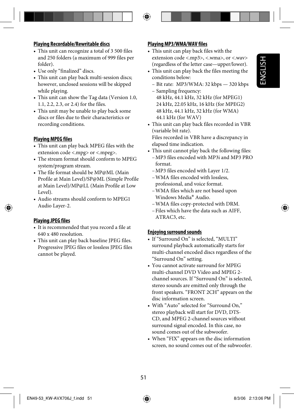 English | JVC KW-AVX706 User Manual | Page 51 / 177
