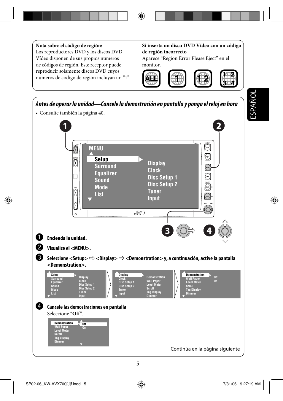 Español | JVC KW-AVX706 User Manual | Page 63 / 177