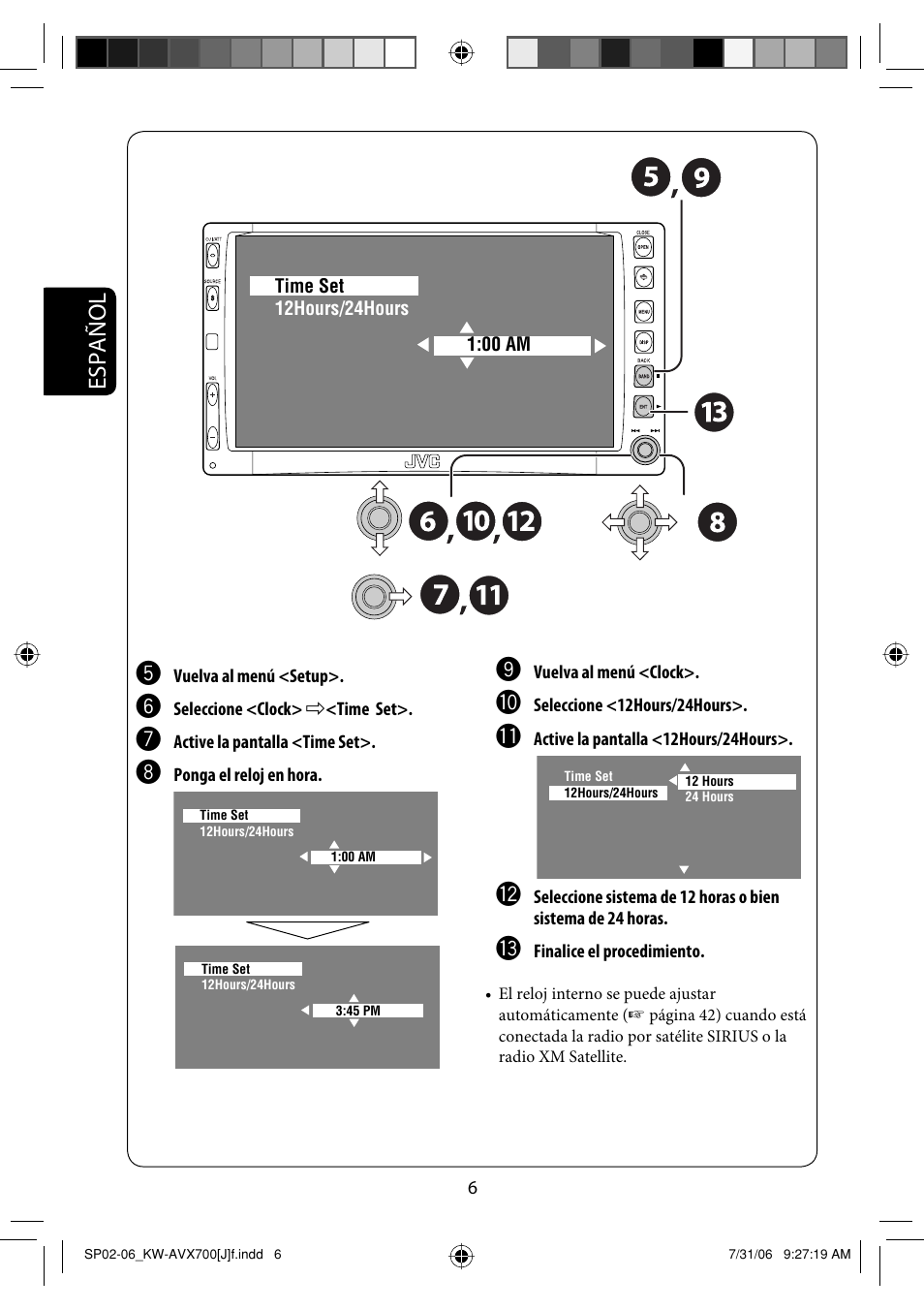 Español | JVC KW-AVX706 User Manual | Page 64 / 177