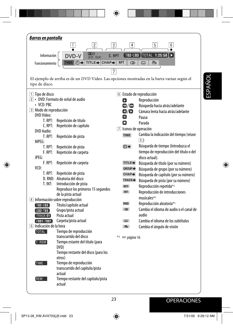 Español, Operaciones | JVC KW-AVX706 User Manual | Page 81 / 177