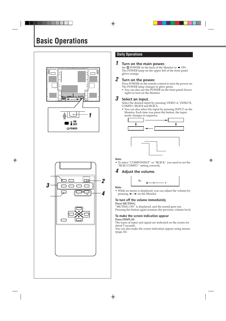 Basic operations | JVC GM P420UG User Manual | Page 16 / 40