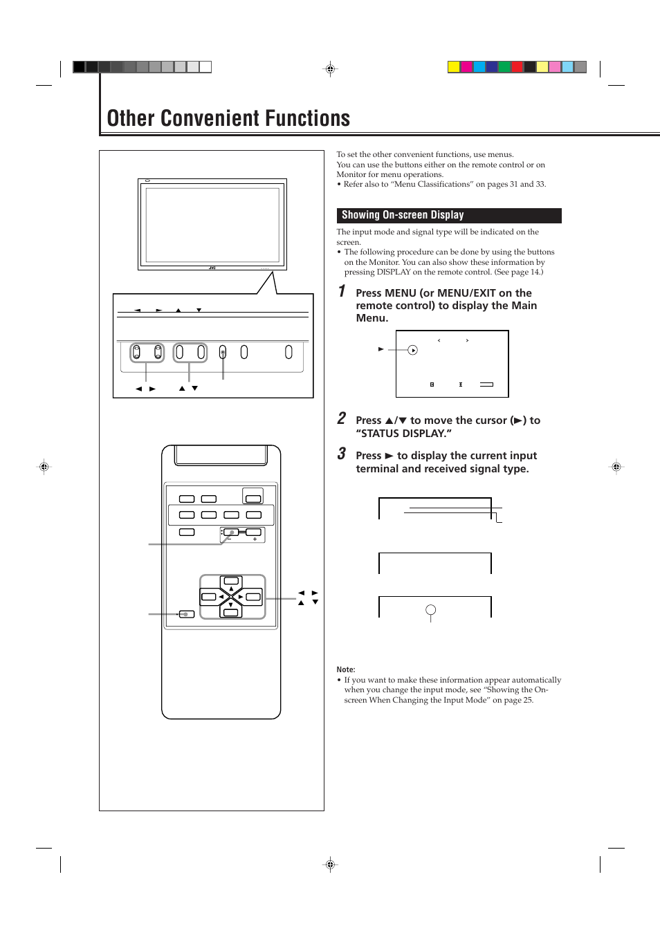 Other convenient functions, Showing on-screen display | JVC GM P420UG User Manual | Page 26 / 40