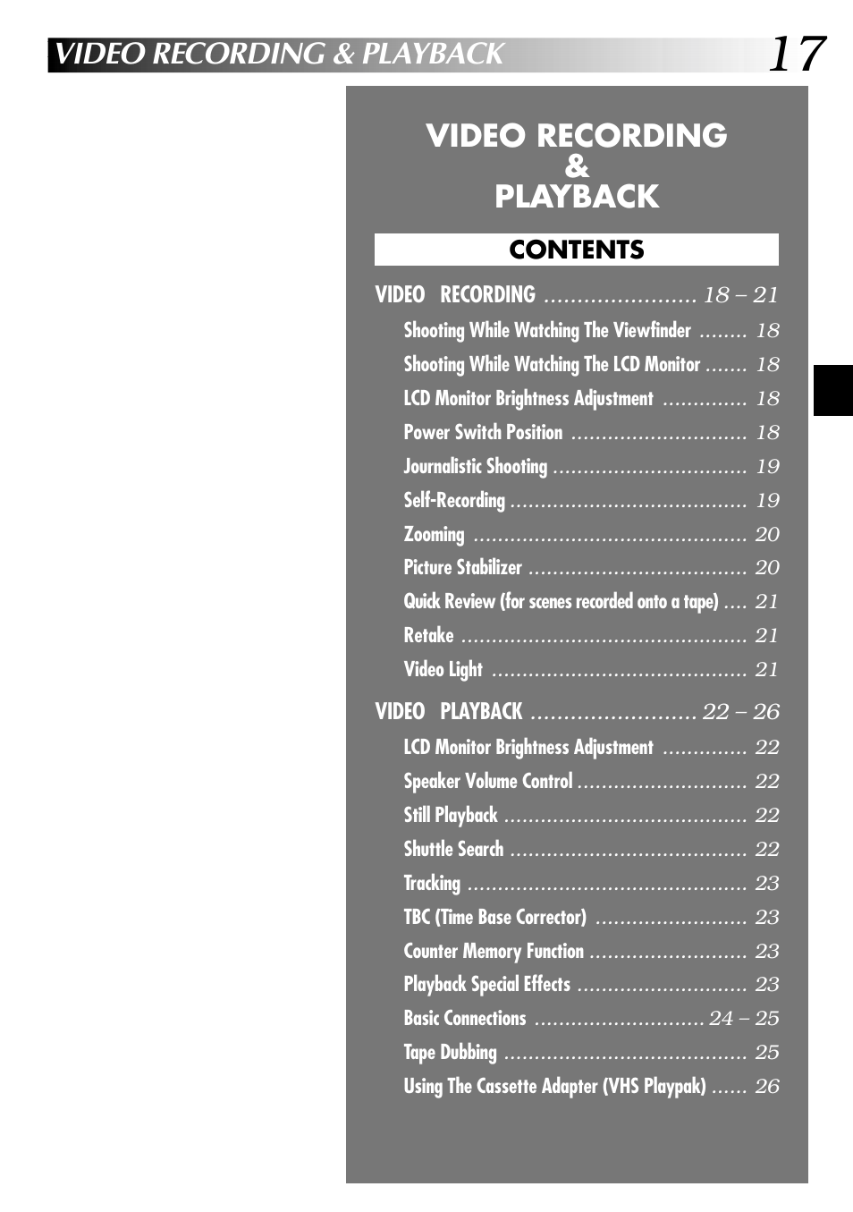 JVC COMPACT GR-SXM735 User Manual | Page 17 / 76