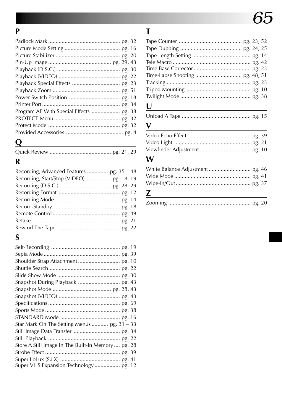 JVC COMPACT GR-SXM735 User Manual | Page 65 / 76
